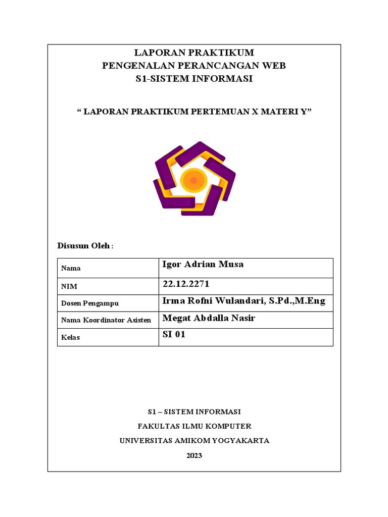 Template laporan praktikum 2 pdf