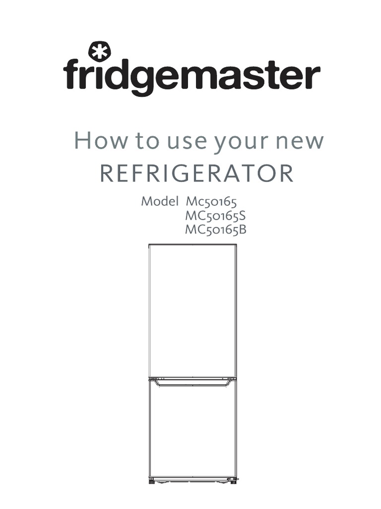 Fridgemaster MC50165 MC50165S MC50165B User Manual PDF PDF