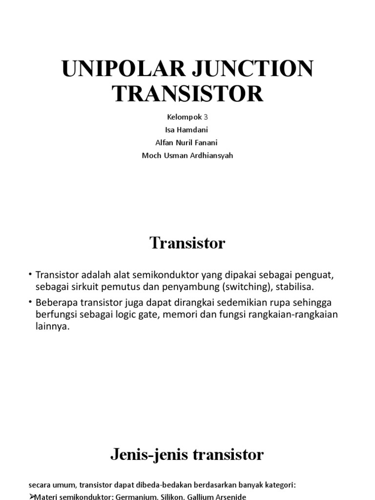 Unipolar Junction Transistor PDF