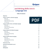 Reading and Writing Skills - Unit 8 - Language Use PDF