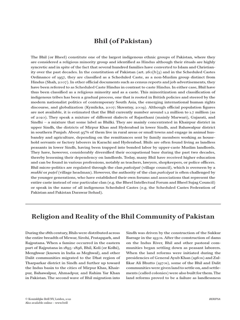 Bhil of Pakistan | PDF | Dalit | Sindh
