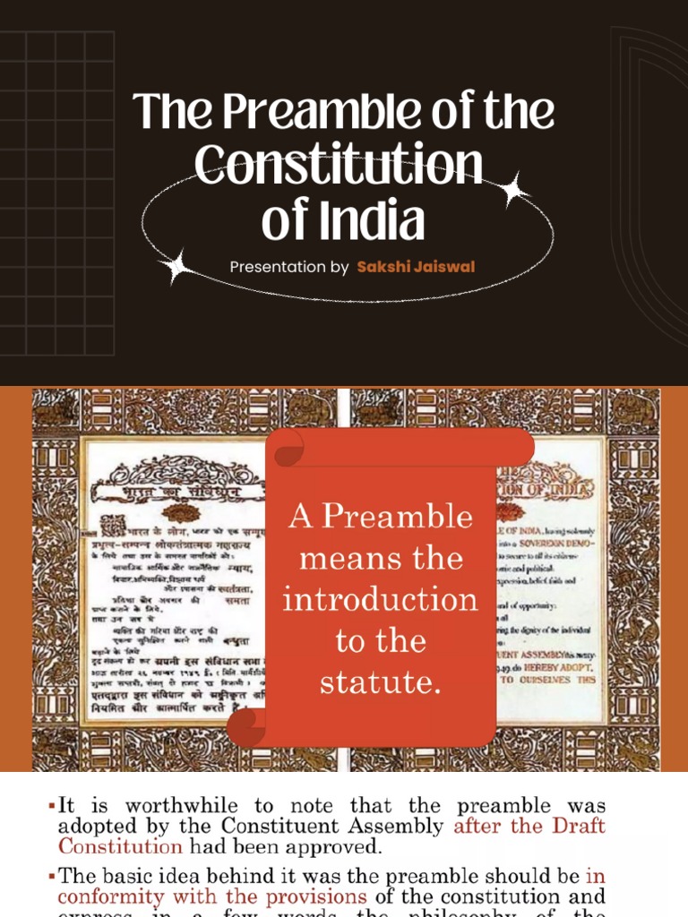 Preamble of The Constitution of India PDF