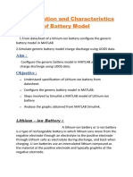 Week 4 Configuration and Characteristics of Battery Model - Project Report