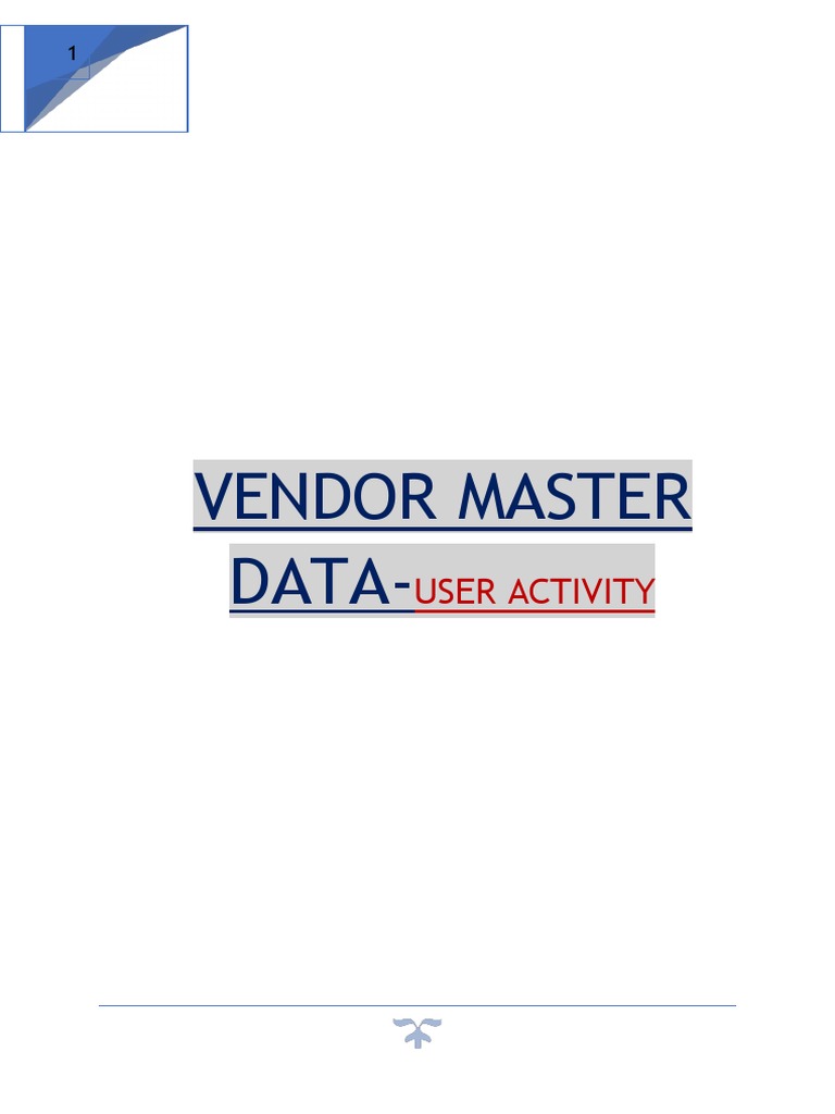 Vendor Master Data Management in SAP | PDF | Icon (Computing) | Menu ...