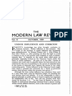 Modern Law Review - October 1939 - Winder - Undue Influence and Coercion