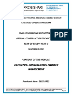 Ced 206 Handout Construction Management PDF