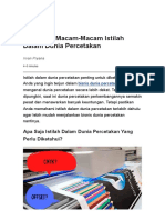 Mengenal Macam-Macam Istilah Dalam Dunia Percetakan - INFO CETAK