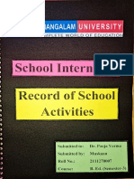 Internship - Record of School Activities