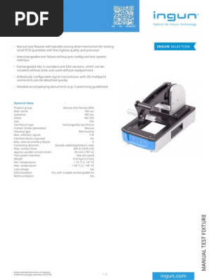 INGUN MA 350 F 46100 EN Datasheet PDF | PDF | Printed Circuit Board |  Computing