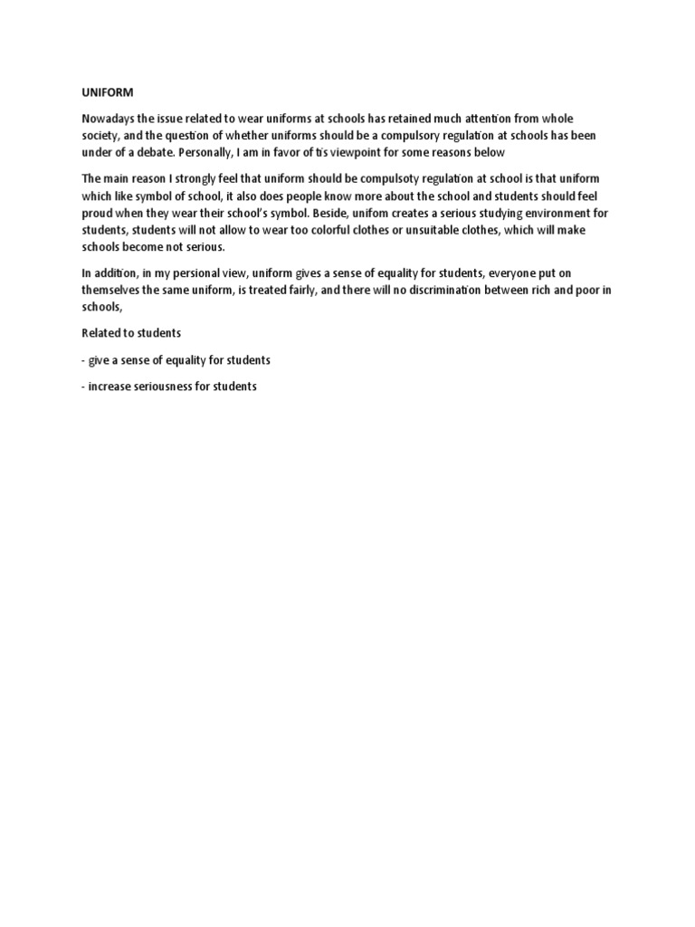 Uniform Essay PDF