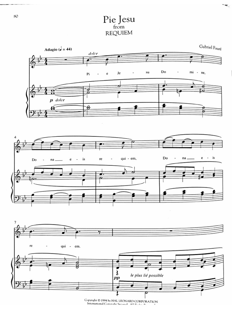 Pie Jesu, Fauré PDF