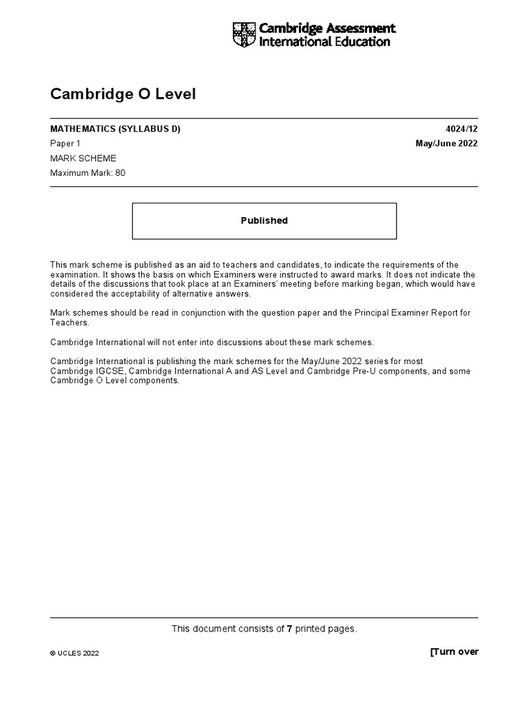 4024 s22 Ms 12 PDF | PDF | Mathematics