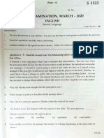 ENGLISH Question Paper SSLC Exam March 2020