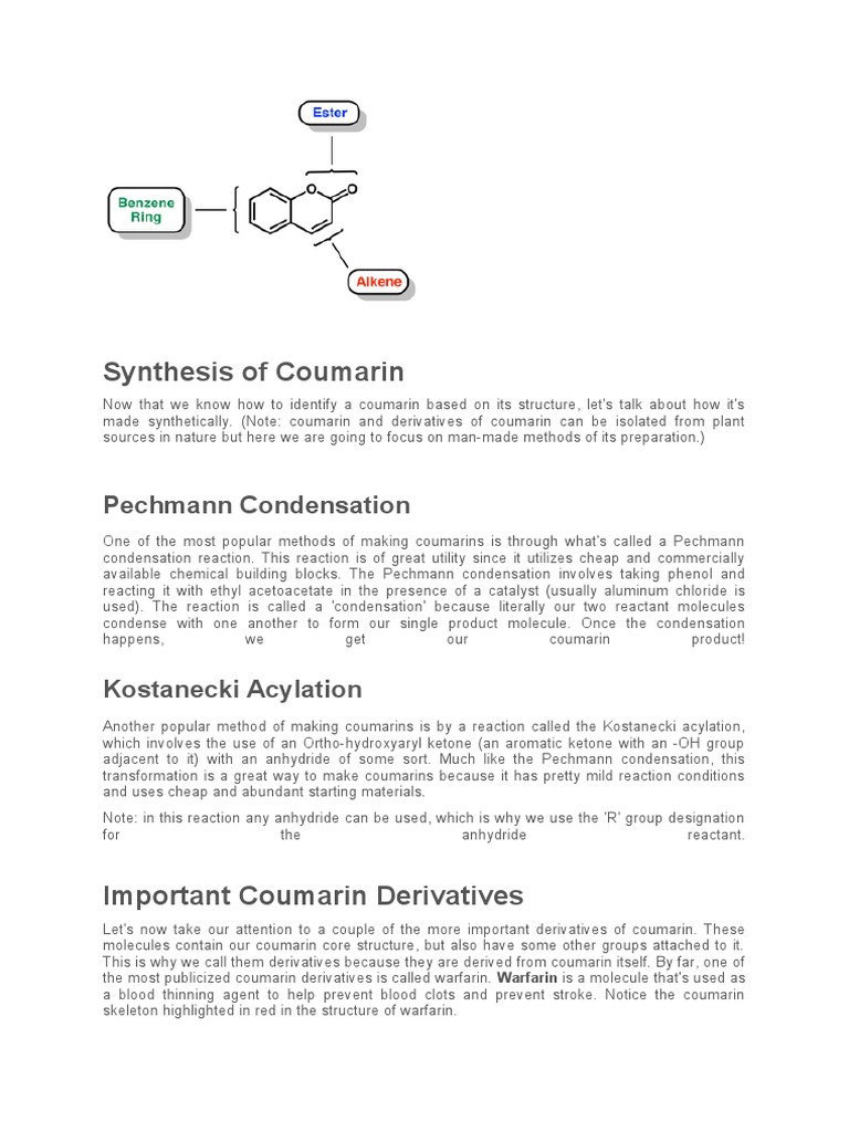 Synthesis of Coumarin | PDF | Chemical Reactions | Materials