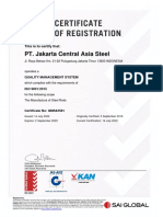Jakarta Central Asia Steel Certificate QMS43581 20220714