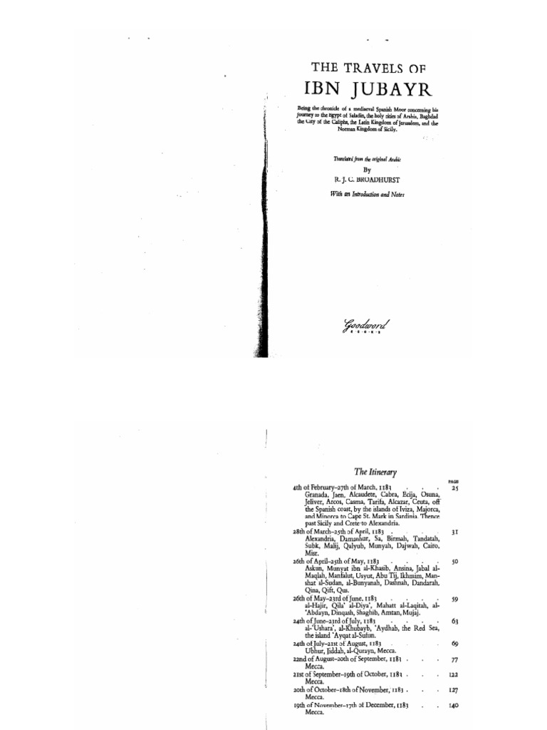 Broadhurst Travels of Ibn Jubayr PDF PDF