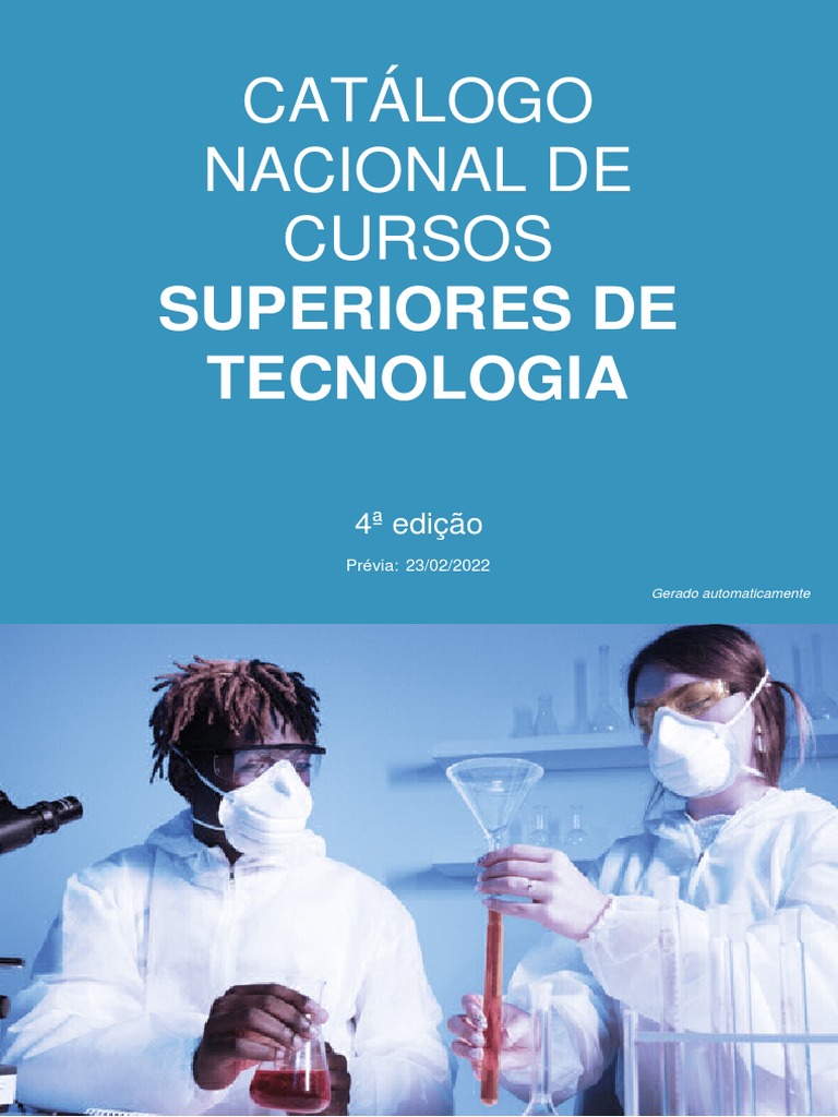 Catalogo Nacional Dos Cusros de Tecnologia 2022 PDF | PDF | Engenharia ...