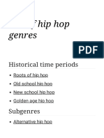 List of Hip Hop Genres: Historical Time Periods