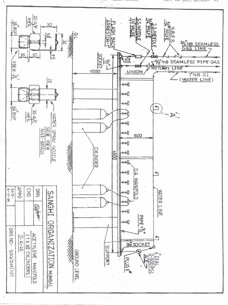 Acetylene Manifold With Water Spray Nozzle PDF
