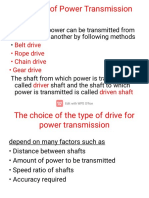 Methods of Power Transmission: Belt, Rope, Chain & Gear Drives