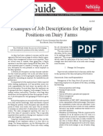 Examples of Job Descriptions For Major Positions On Dairy Farms