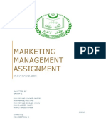 Marketing Management Assignment: DR - Shahnawaz Abdin