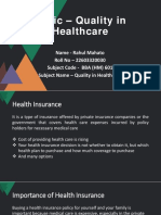 Topic - Quality in Healthcare