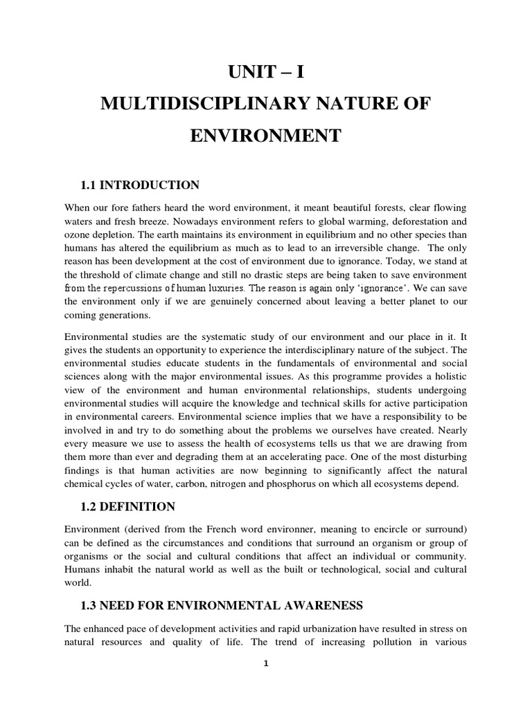 Environmental Studies Overview | PDF | Forests | Ecosystem