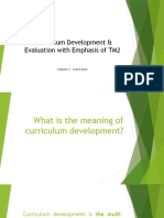 Curriculum Development Evaluation With Emphasis of TM2