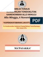 Gareja Toraja Kombongan Tondoklitak: Kamenomban Allo Minggu