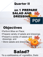 Quarter II Prepare Salad and Dressings