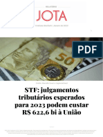 STF pode julgar pauta tributária de R$ 622 bi em 2023