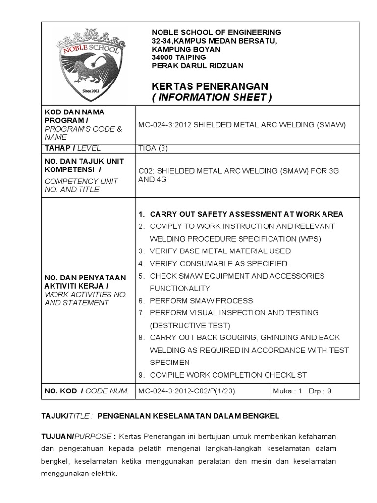 Kertas Penerangan: (Information Sheet) | PDF