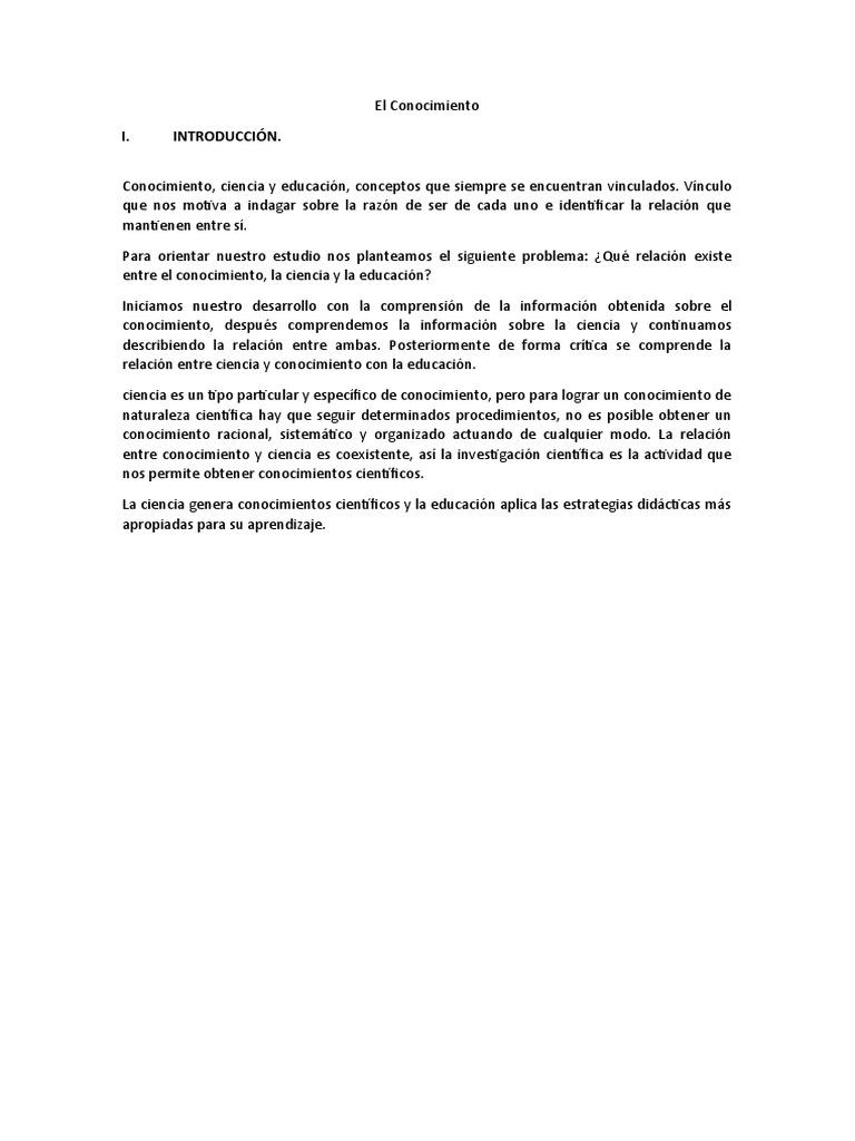 Tarea 1 Conocimiento Pdf Conocimiento Science