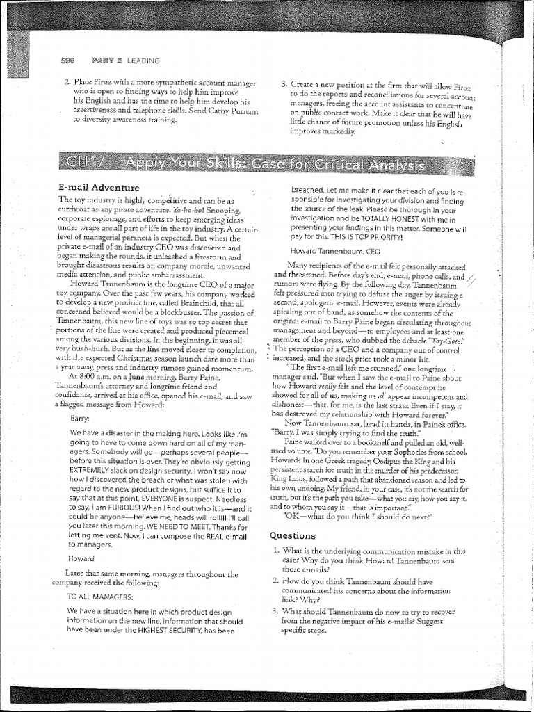 9c. Appendix Tutorial 9 Case Study Email Adventure | PDF