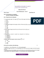 Maharashtra Board Class 9 Maths Sample Paper Part 2 Questions