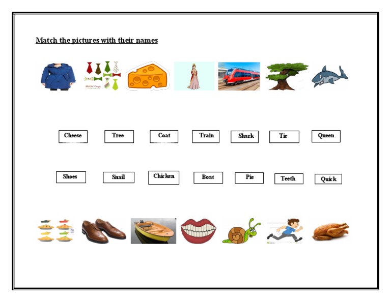 Picture-Name Matching Activity | PDF