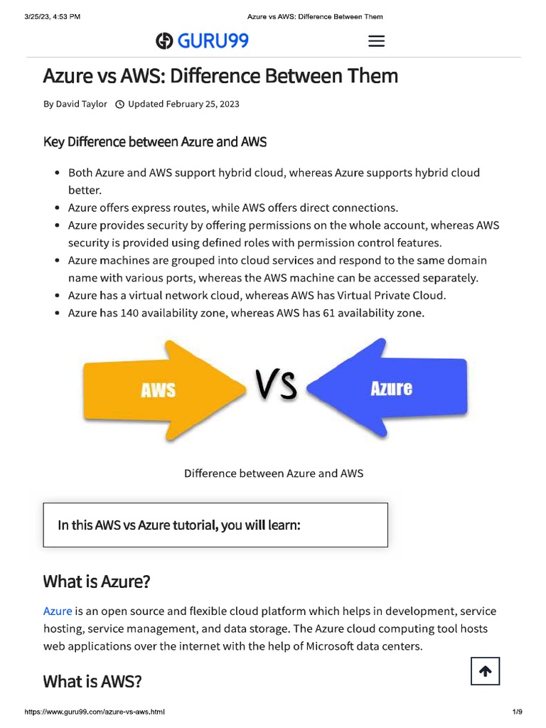Aws Vs Azure PDF | PDF