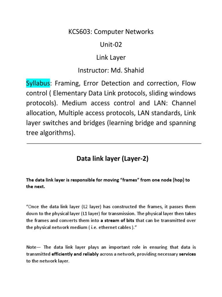 Physical Addressing - Error Handling PDF | PDF | Computer Network ...