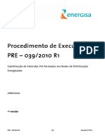 PRE 039 2010 R1 - Substituição de Emendas Pré-formadas em Redes de Distribuição Energizadas