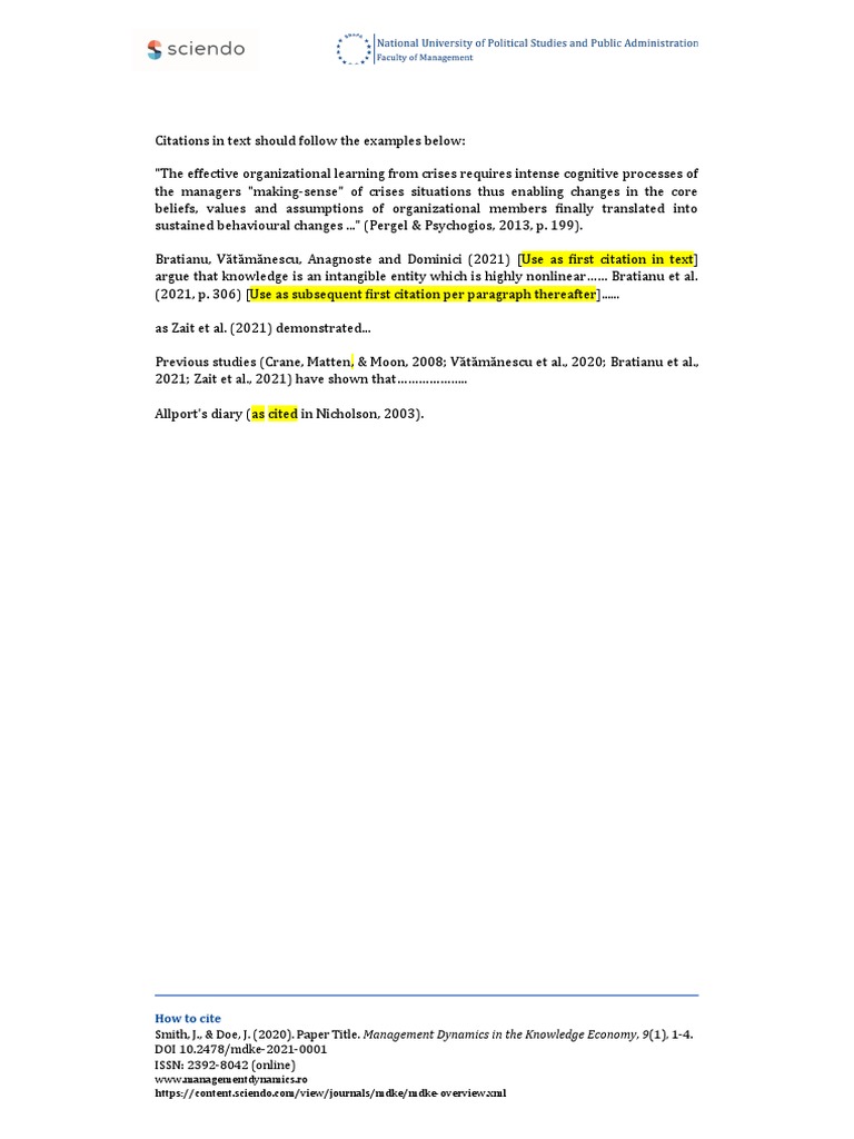 Citation Guidelines for MDKE | PDF