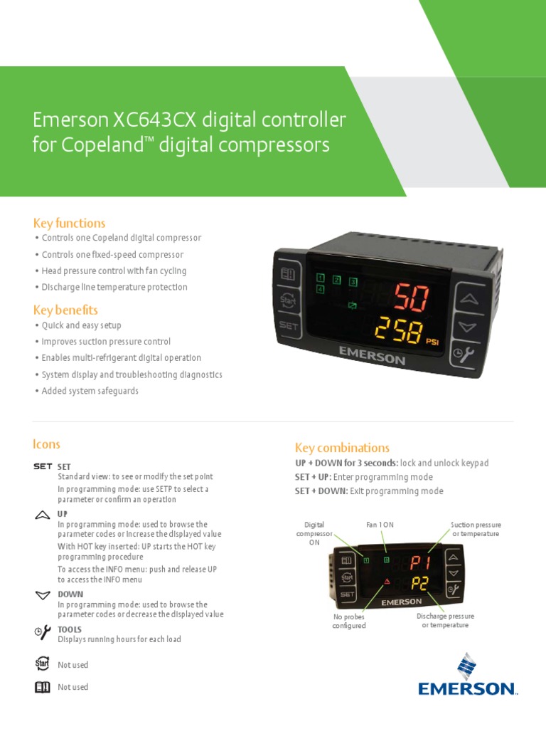 Emerson xc643cx Digital Controller For Copeland Digital Compressors en