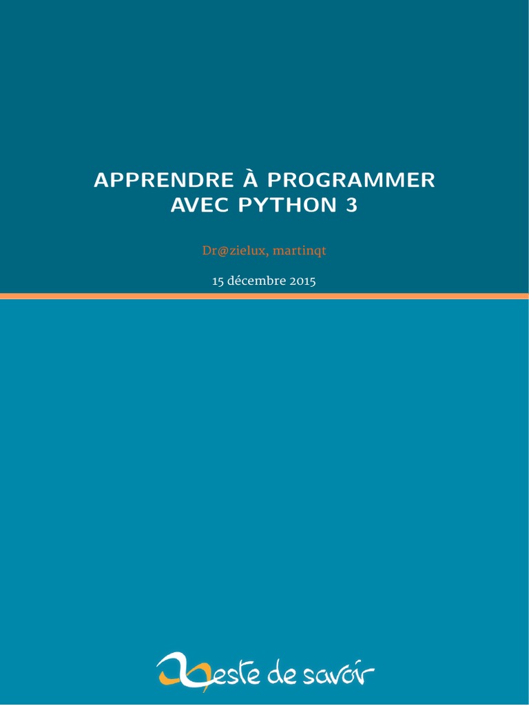 Apprendre Python 3 par le jeu | PDF | Structure de contrôle | Python ...
