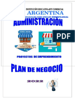 Plan de Negocio 2022 Adm