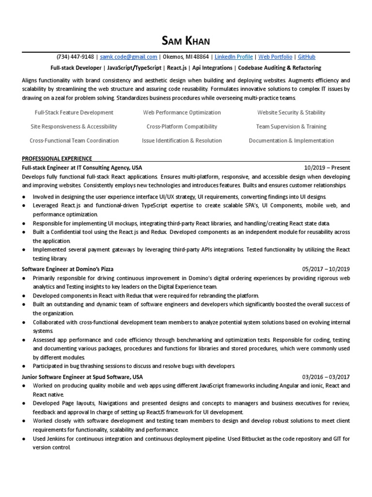 Developer Portfolio Overview | PDF | Cross Platform Software | Java Script