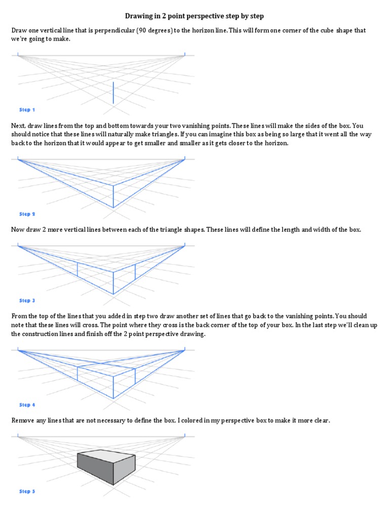 Step-by-Step 2 Point Perspective Guide | PDF | Perspective (Graphical ...