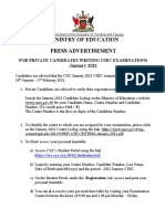 Advertisement For Candidates - January 2021 CSEC Exams - Final 1
