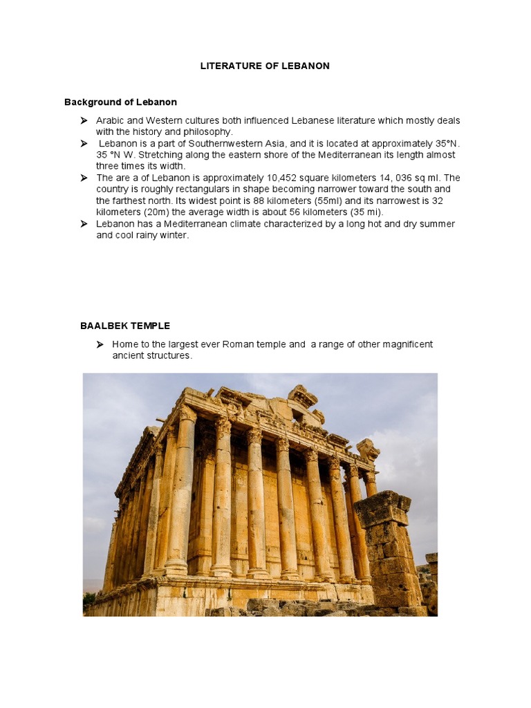 Literature of Lebanon PDF Lebanon The Prophet (Book)