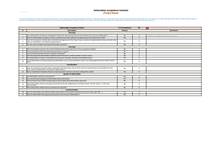 (OPM2-29 MC CHL v3 0 1) Deliverables - Acceptance - Checklist ...