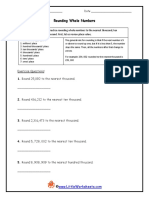 Rounding Numbers Up To Hundred Thousands Worksheet 1